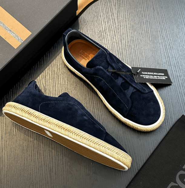 Prada Espadrille Loafer Navy Suede