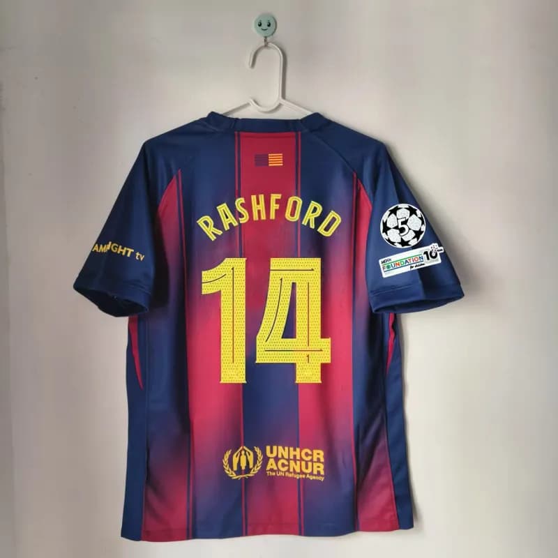 Nike FC Barcelona Home Jersey Rashford 14 UNHCR