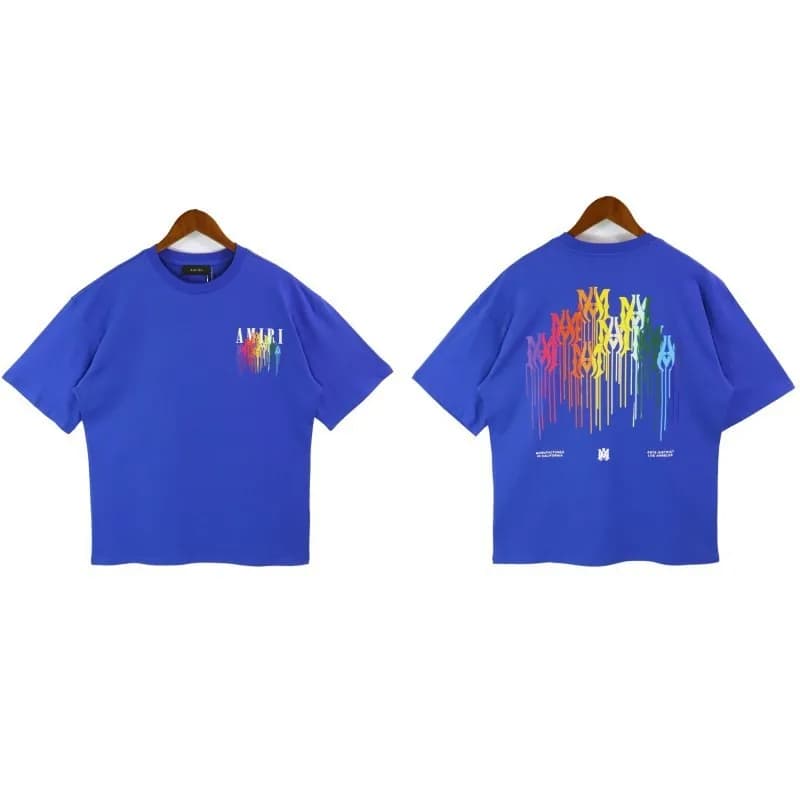 Amiri Graphic Tee Rainbow Drip Logo