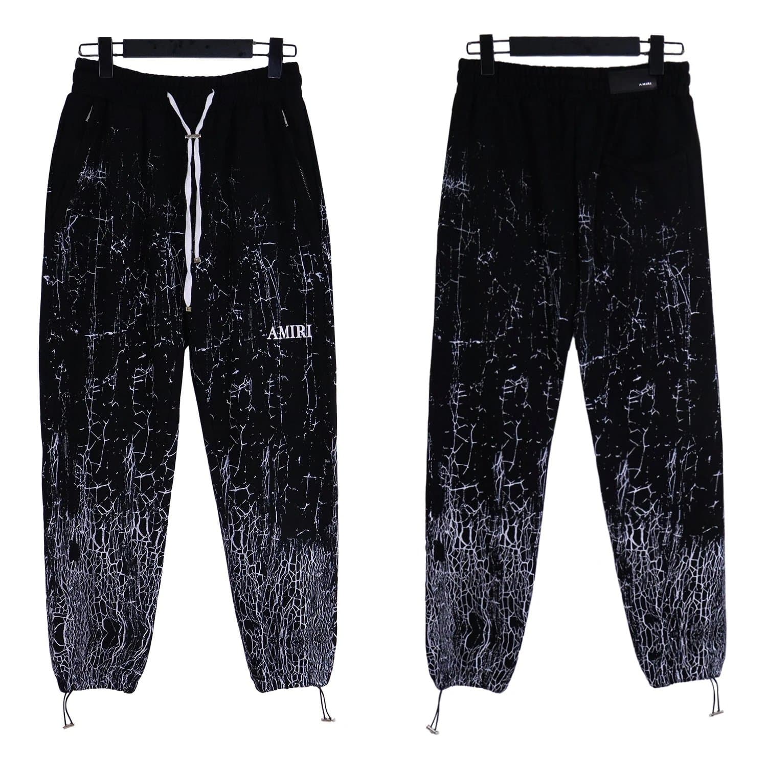 Amiri Cracked Print Joggers Black/White Crackle