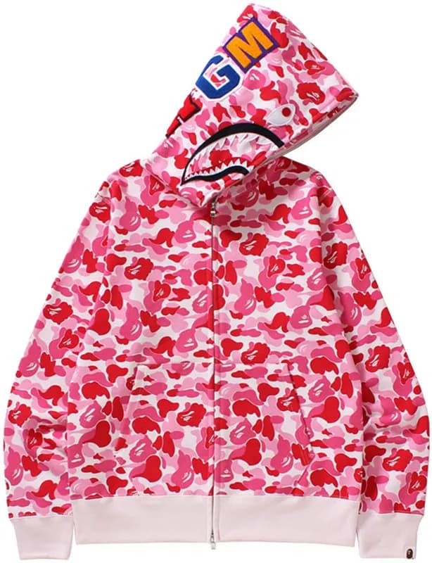 BAPE Shark Hoodie Pink Camo