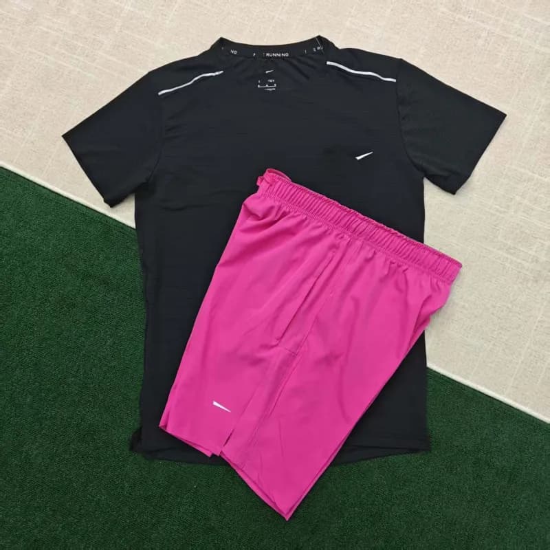 Nike Running Set Mint Green — 水晶条黑色+D218粉色