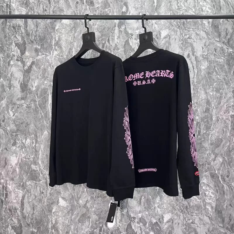 Chrome Hearts Long Sleeve Tee Stay Fast Graphic — 2130 black purple
