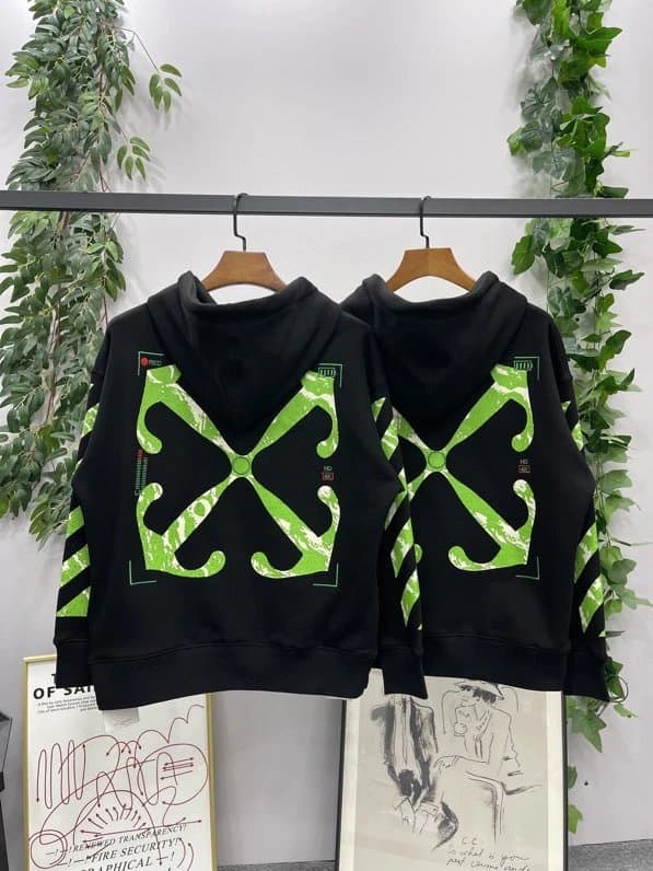 Saint Laurent Hooded Sweatshirt Abstract Graphic Print — ow160