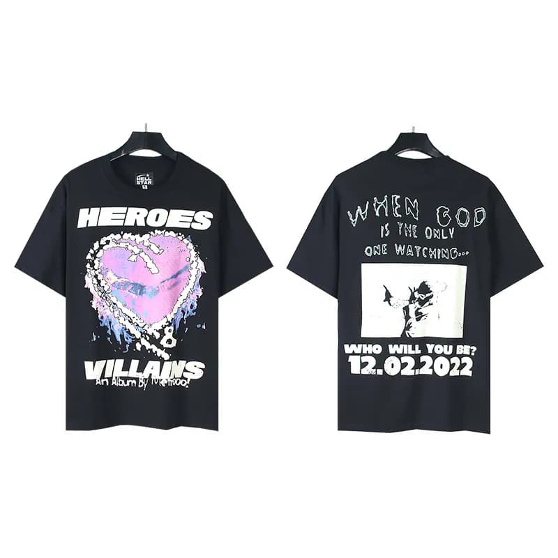 Palm Angels Graphic Tee Hellstar Records Print — 533黑色