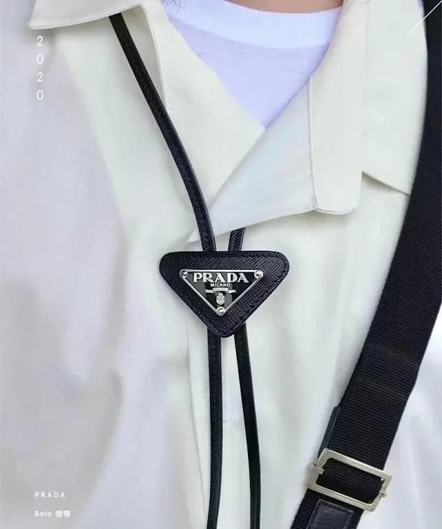 Prada Bolo Tie Triangle Logo
