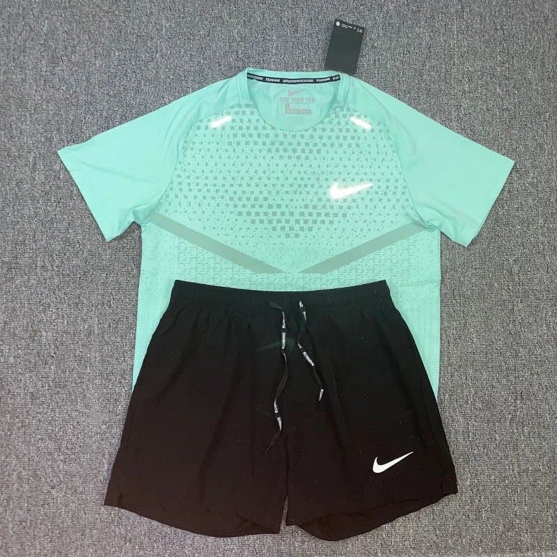 Nike Tech Top & Shorts Set Mint/Black