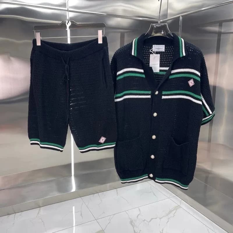 Knit Polo Top Zigzag Pattern — 225-02