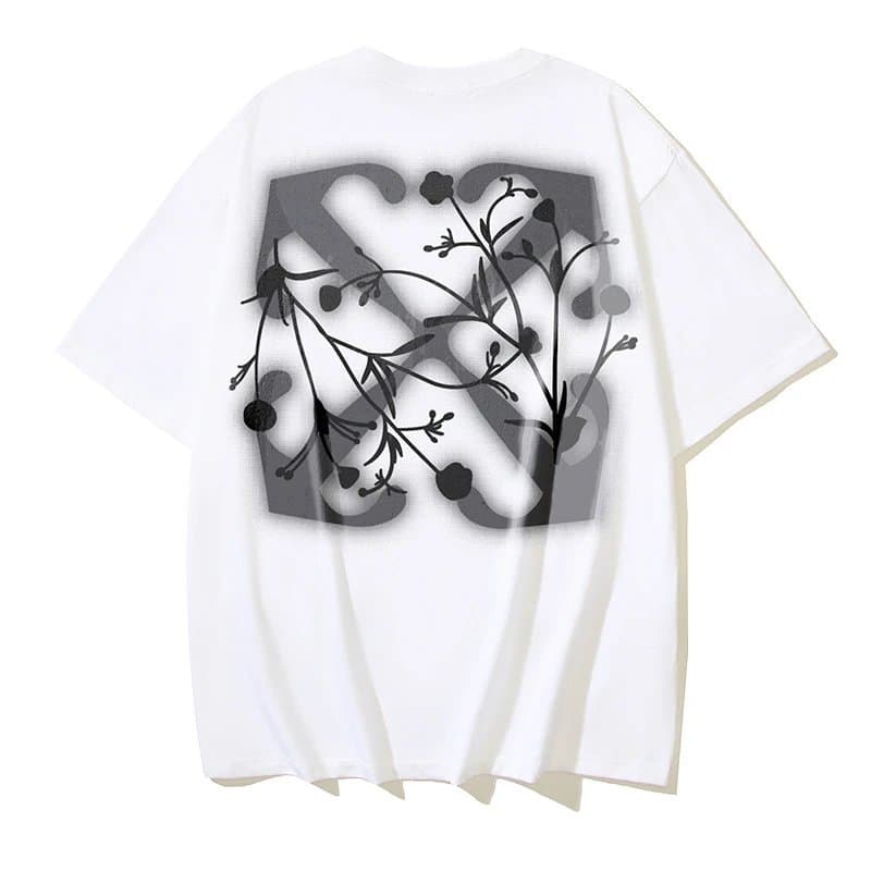 Off-White Graphic Tee Abstract Print — YM1117白色