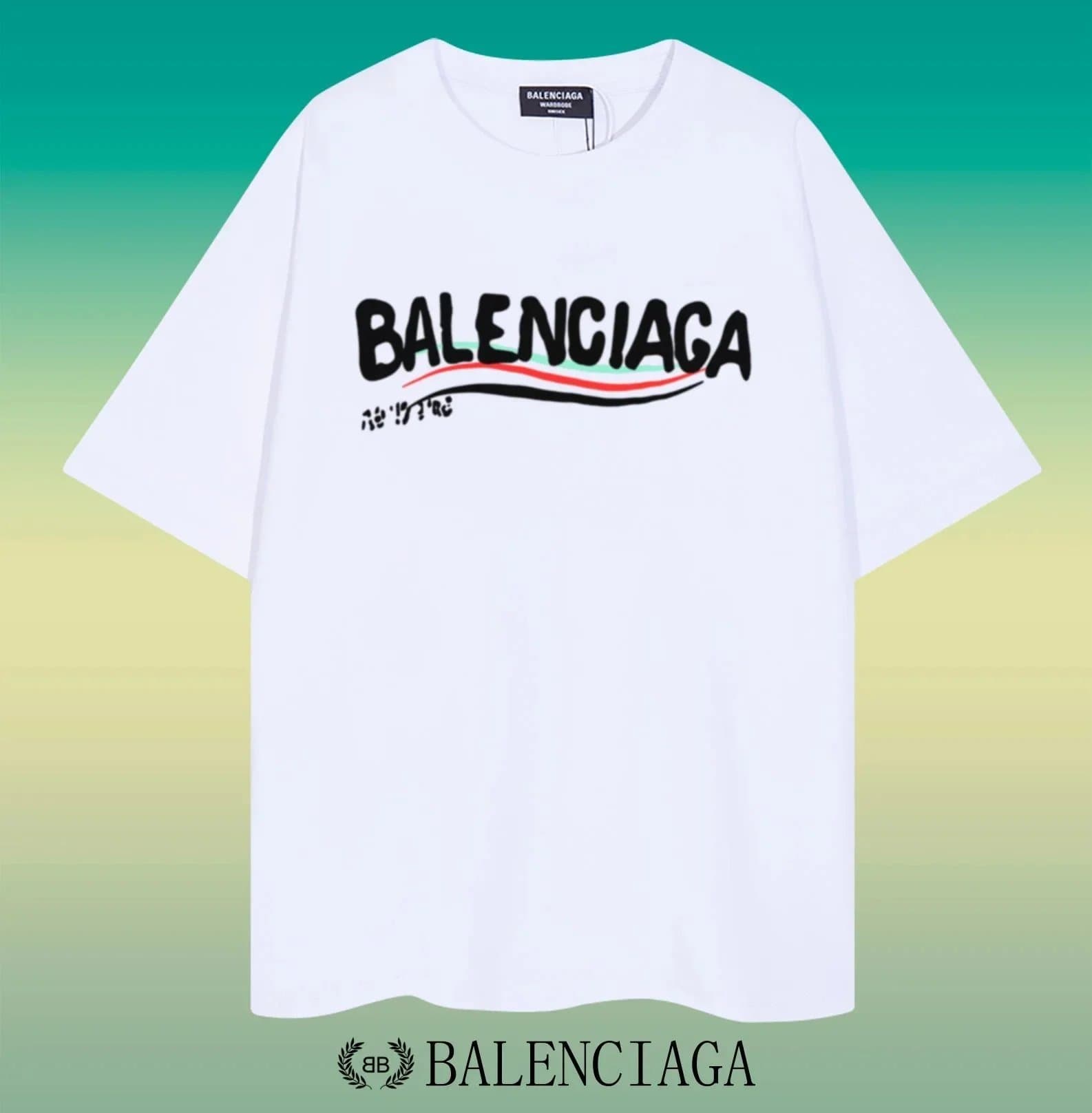 Balenciaga Logo T-Shirt Italian Flag Graphic