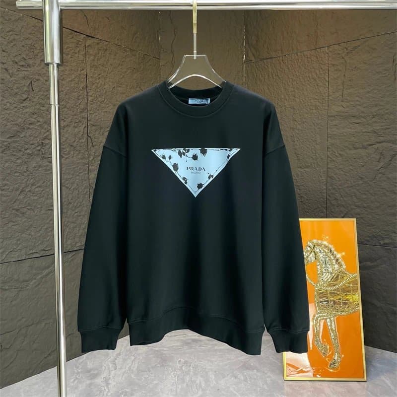 Prada Cotton Sweatshirt Mini Triangle Logo — 23