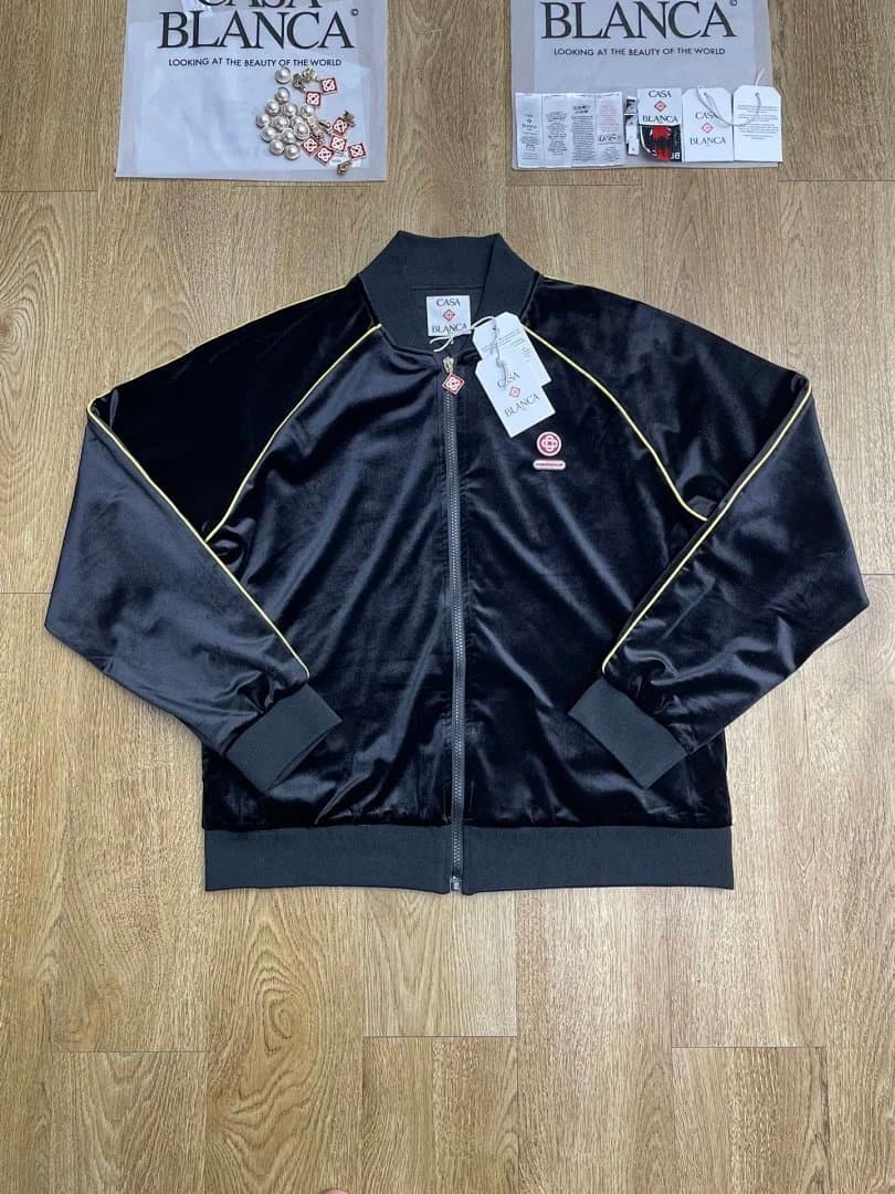 Casablanca Velvet Track Jacket Gold Trim