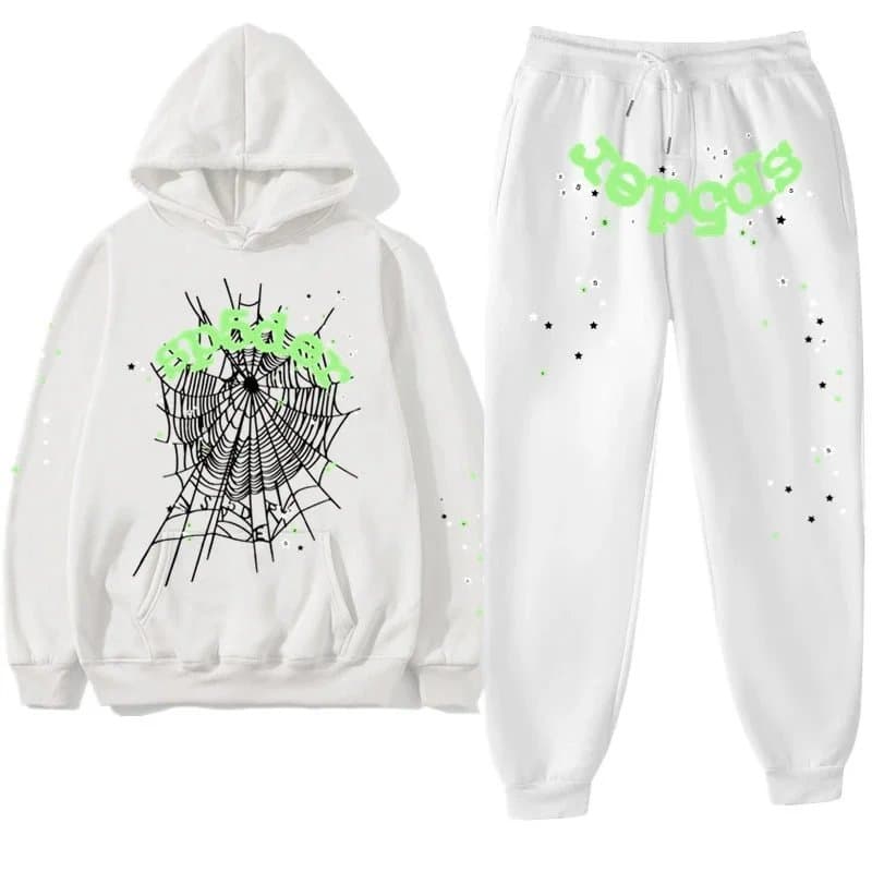 Sp5der Hoodie and Joggers Set Spider Web Logo — 19