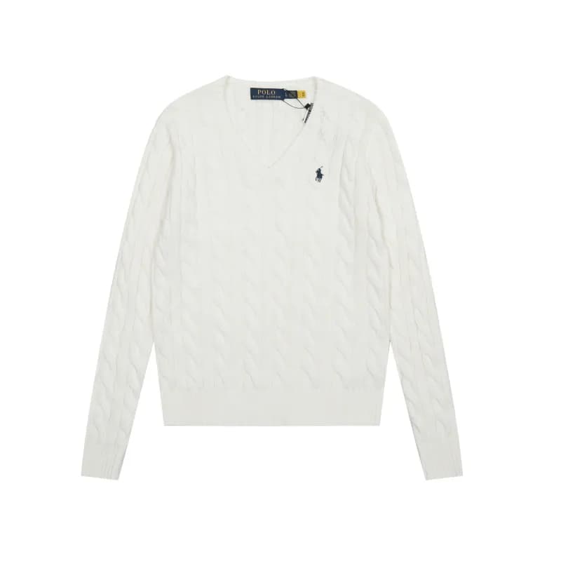 Polo Ralph Lauren Cable Knit V-Neck Sweater Classic Cable