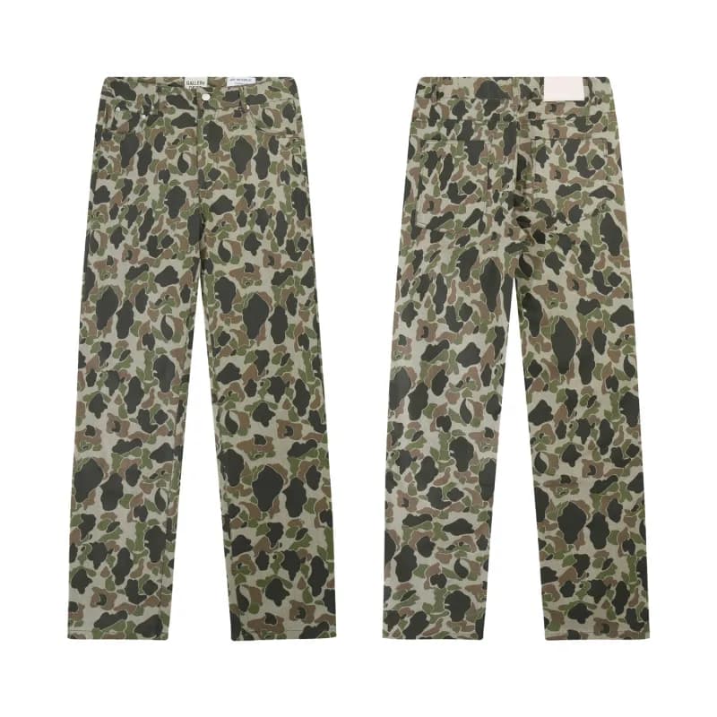 Paint-Splatter Denim Pants Artistic Hand-Painted — 662洗水迷彩