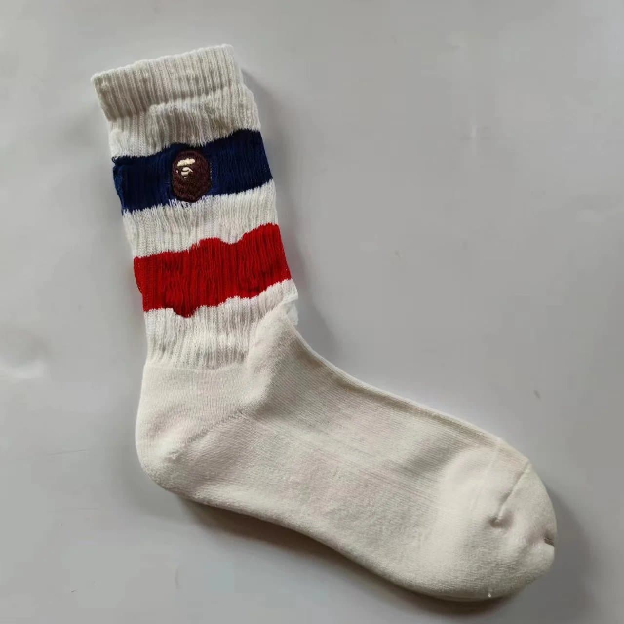 BAPE Crew Sock Ape Head Stripe