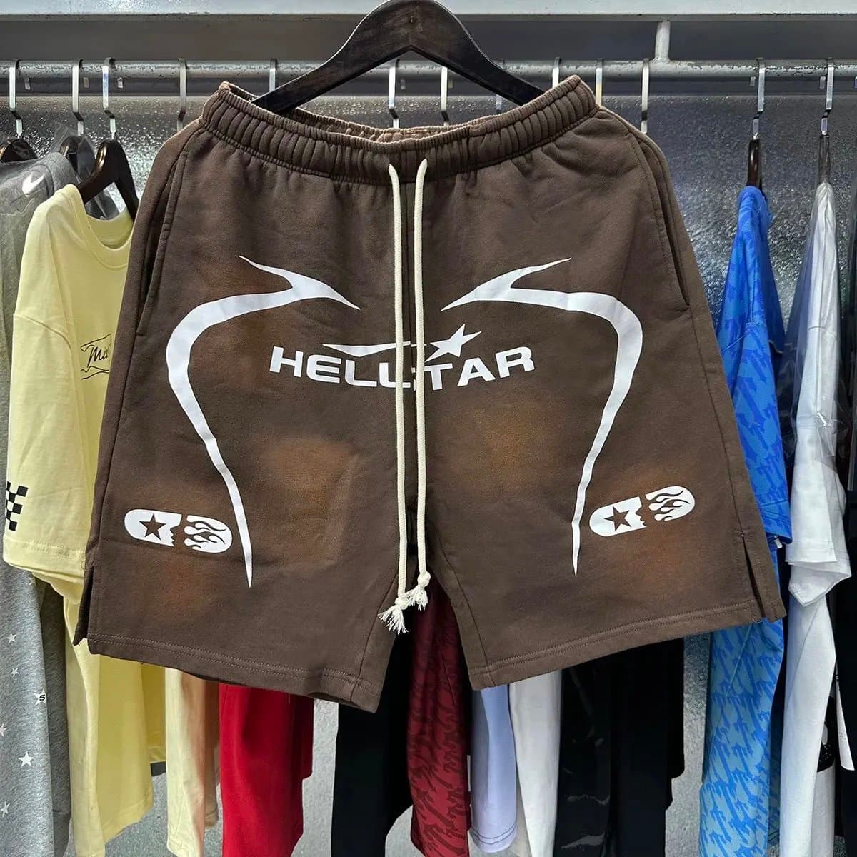 Graphic Shorts Hellstar Logo Print