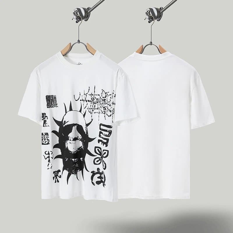 Off-White Graphic T-Shirt Spiky Skull Print