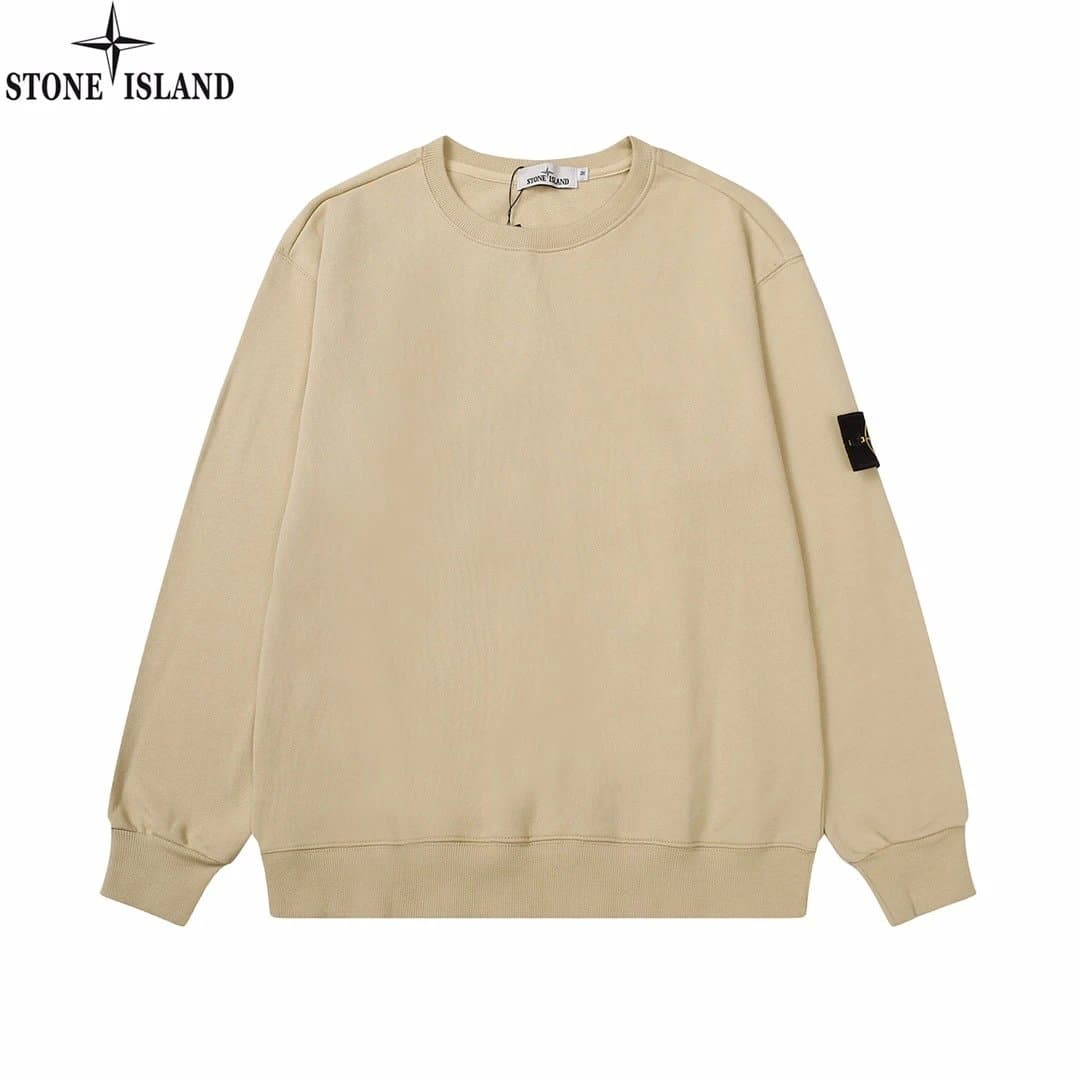 Stone Island Zip-Up Hoodie Light Blue — 长袖杏色