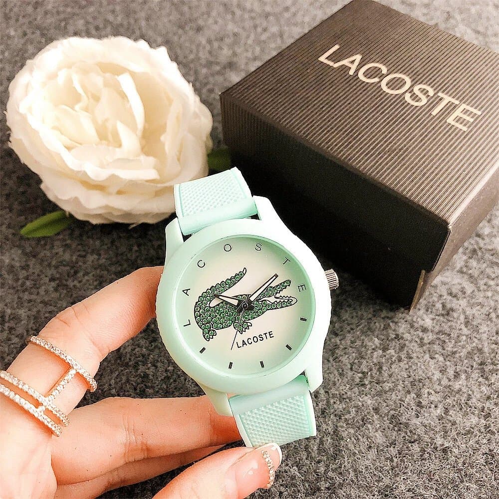 Lacoste Watch Mint Green Crocodile Dial