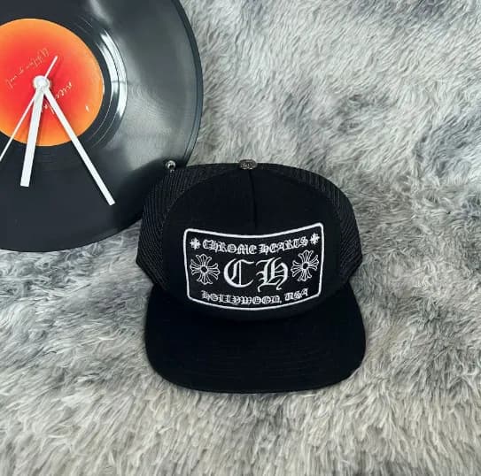 Chrome Hearts Trucker Cap Cross Logo Embroidery — 21