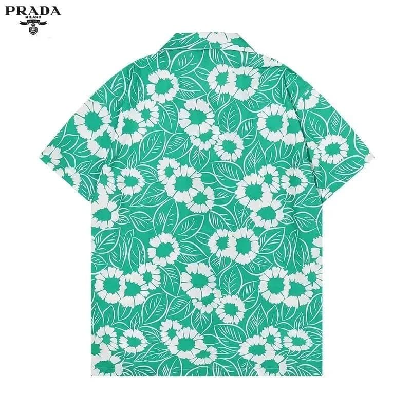 Prada Polo Shirt Leopard Print — 010204024-绿色
