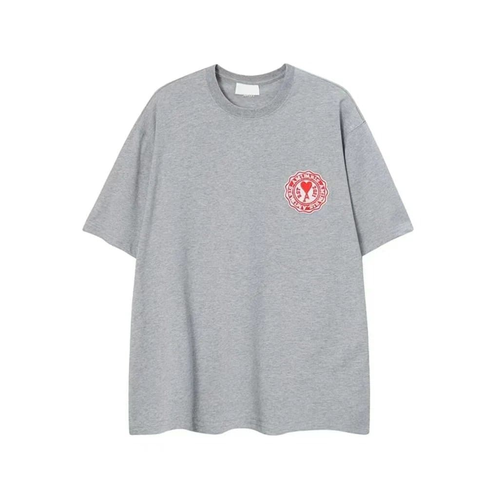 Amiri Heart Logo Tee Black Heart Patch — 灰色【915圆形车章款】