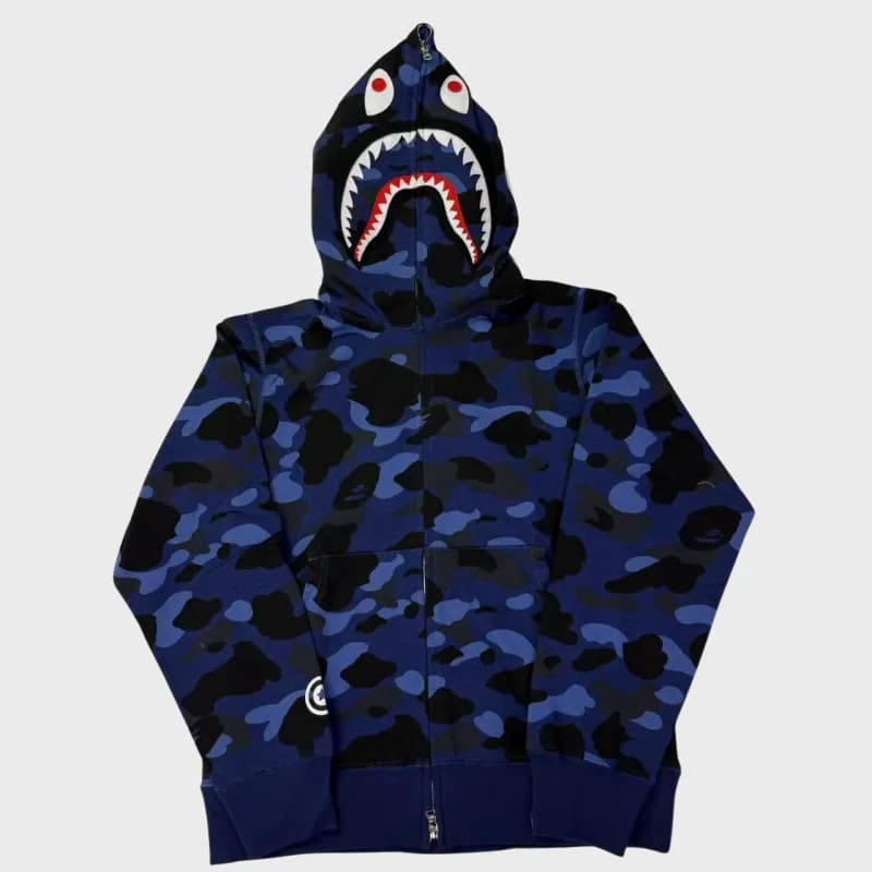 BAPE Shark Hoodie Blue Camo