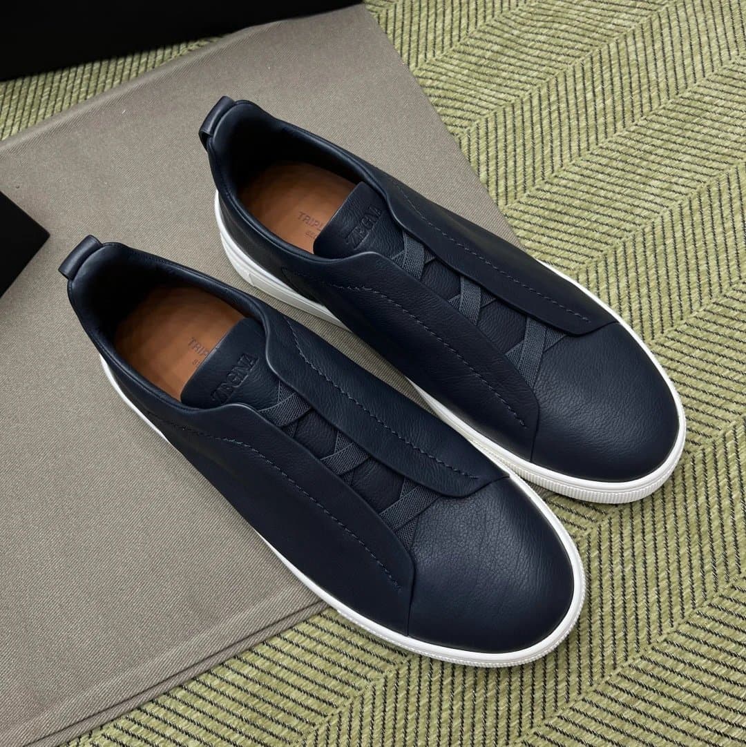 Travis Scott Slip-On Sneaker Navy Leather