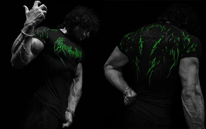 Sp5der Graphic T-Shirt Neon Green Print