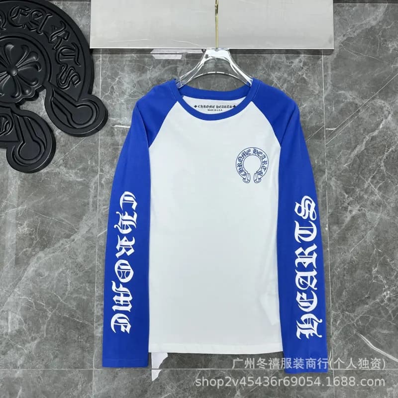 Long Sleeve Raglan Tee Chrome Hearts Logo Print