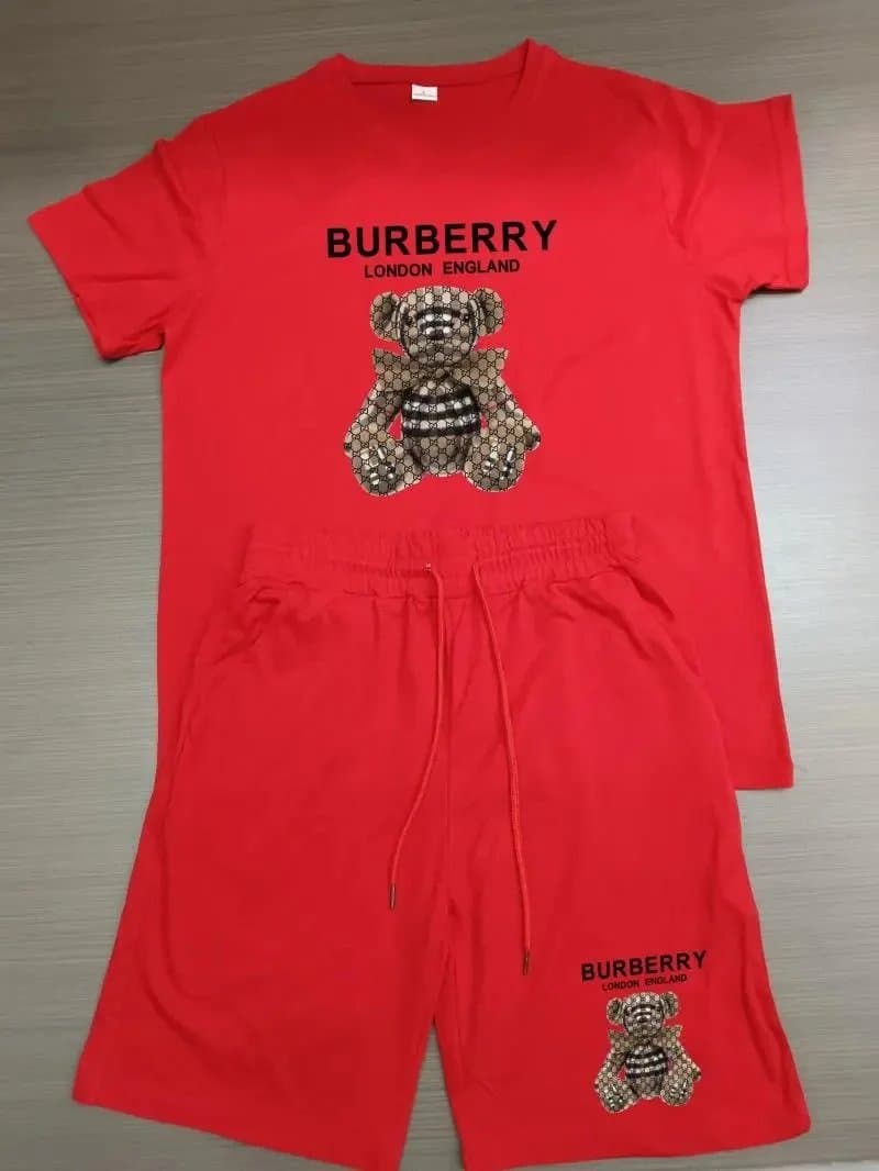 Burberry T-Shirt and Shorts Set Bear Logo Print