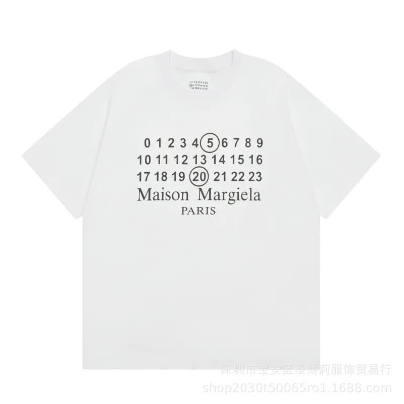 Maison Margiela Numbered Logo Tee Classic Numbers Print