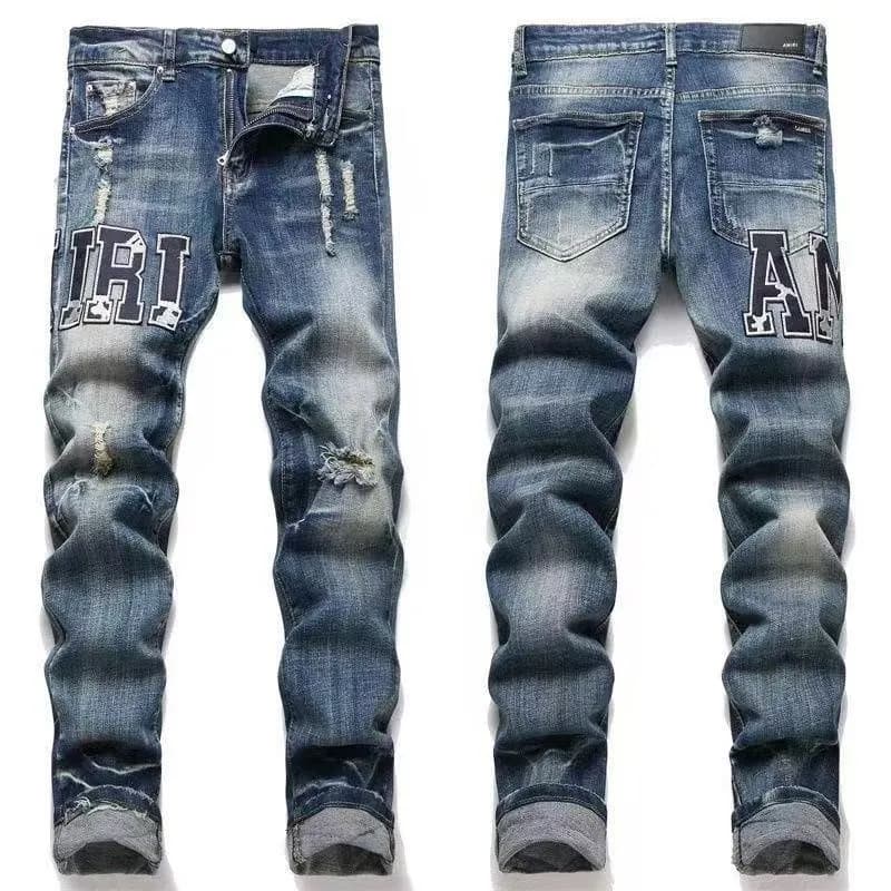 Amiri Distressed Patchwork Jeans Multi-Patch — M42