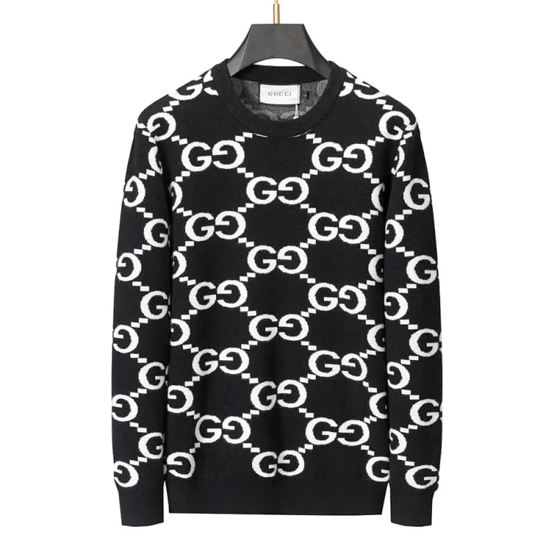 Givenchy Logo Knit Sweater Stripe Logo — 3050 black