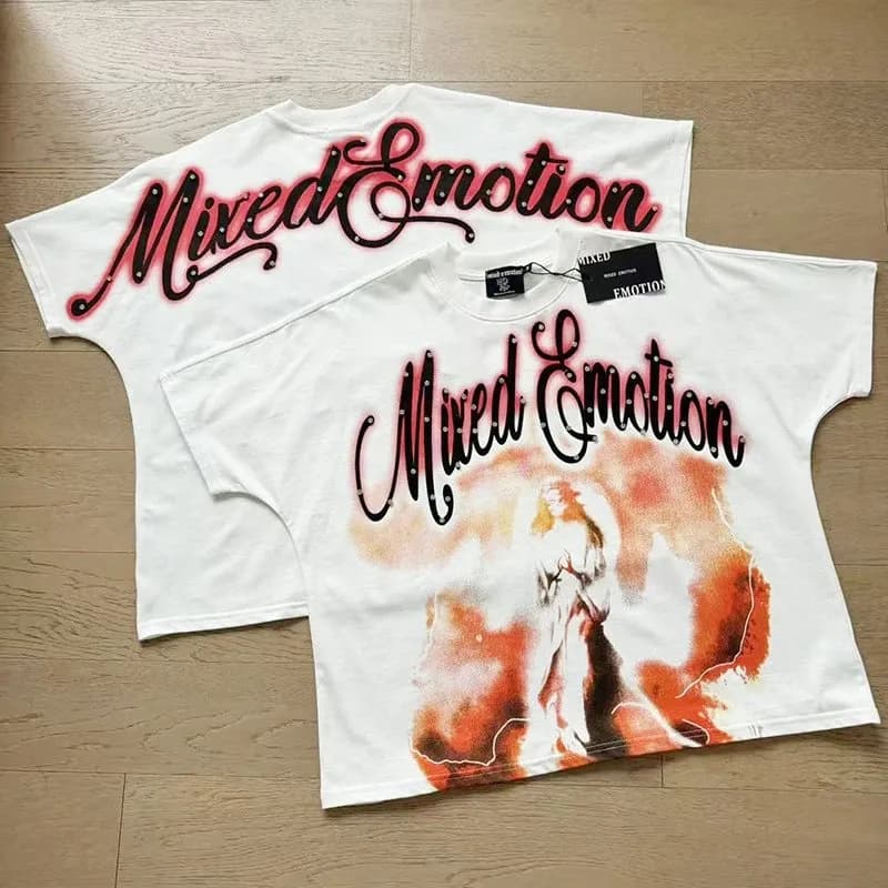 Graphic Tee Mixed Emotion Script Print