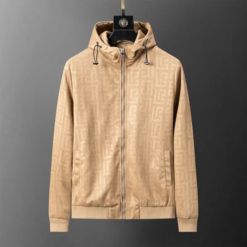 Versace Hooded Zip-Up Jacket GG Monogram