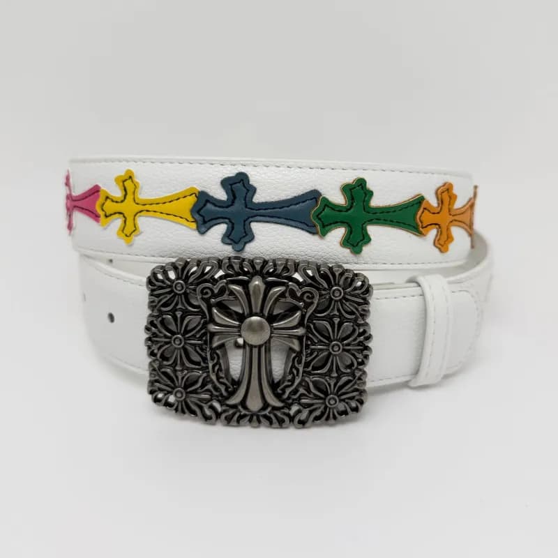 Chrome Hearts Cross Belt Embossed Cross — 72
