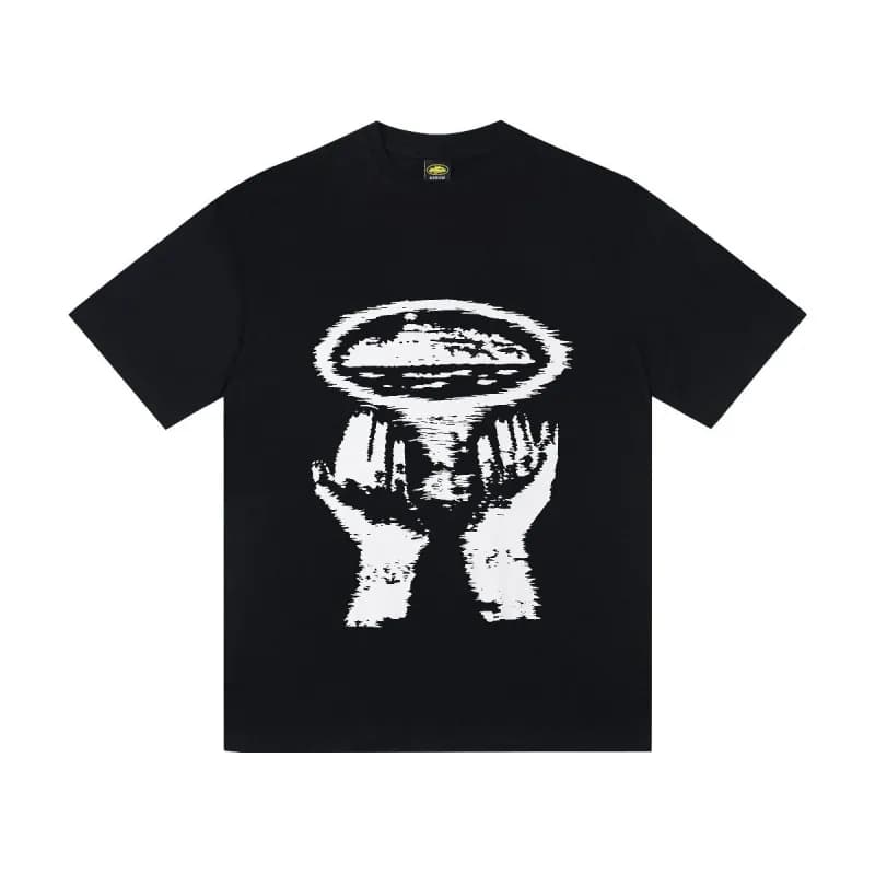 Travis Scott Graphic Tee Hands Holding UFO