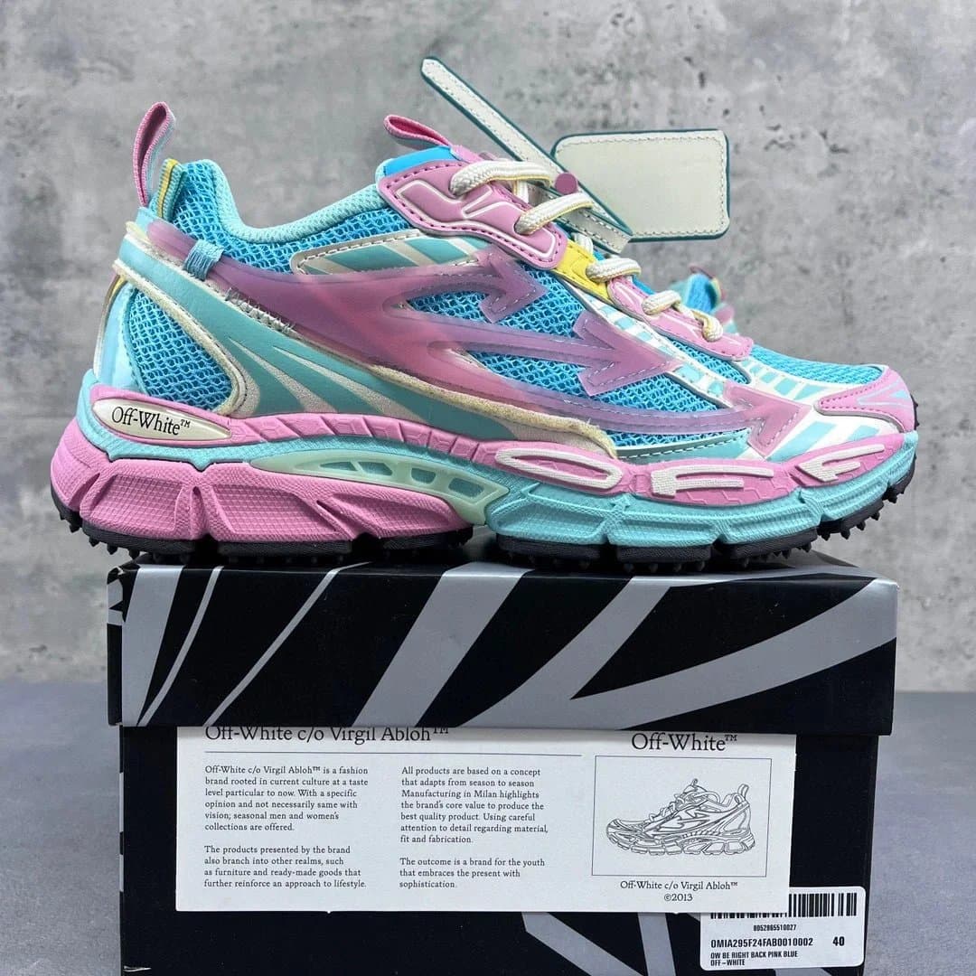 Off-White Arrow Trainer Grey Pink — S版本 · Be 粉蓝 F24 10002
