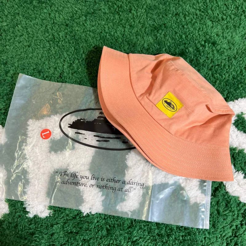 Acne Studios Bucket Hat Frayed Edge — Pink Bucket Hat