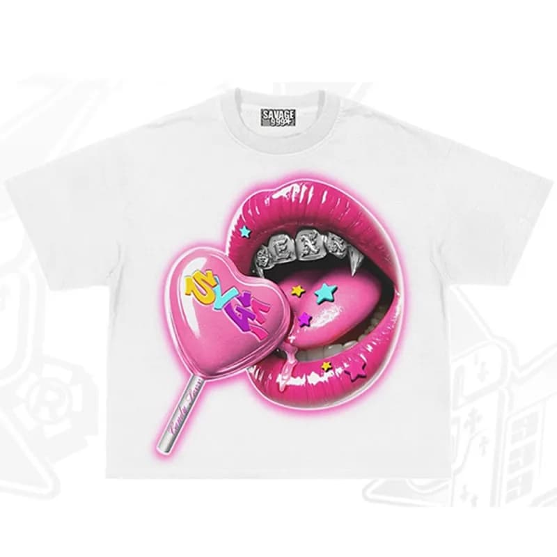 BAPE Graphic Tee Lollipop Lips