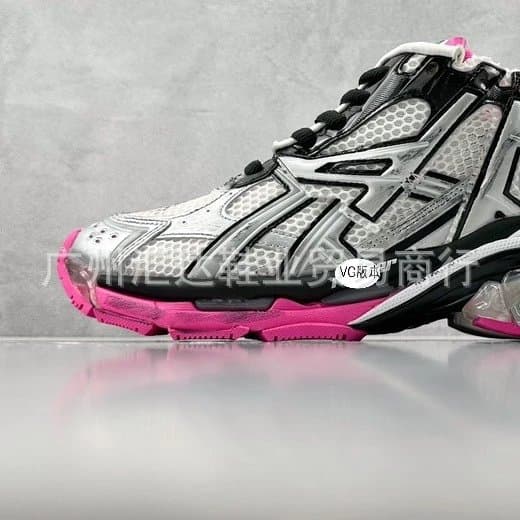 Balenciaga Triple S Silver Mesh — 灰粉色