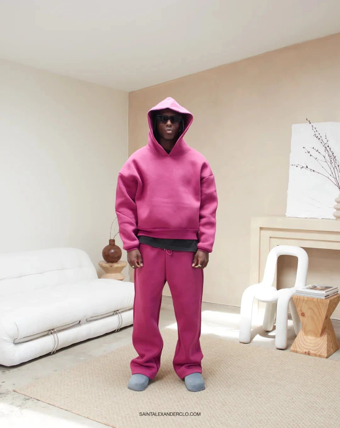 Fear of God Essentials Jogger Pants Solid — 玫红套装