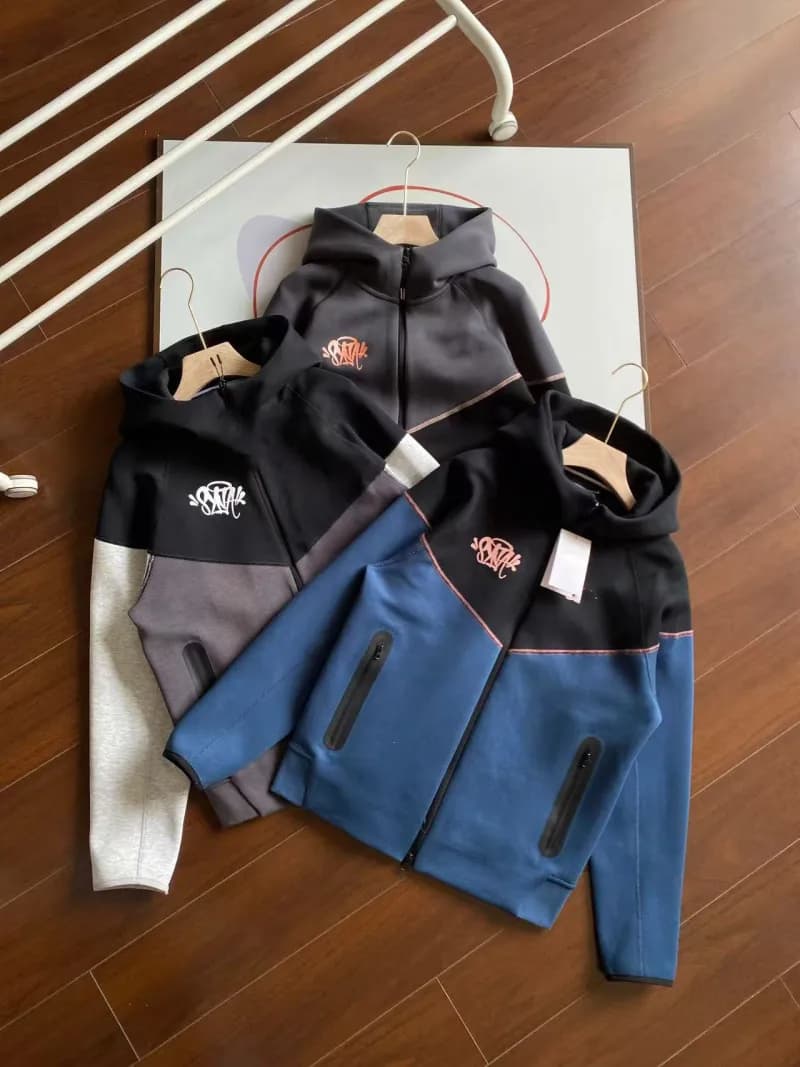 Sp5der Zip-Up Hoodie Color-Block
