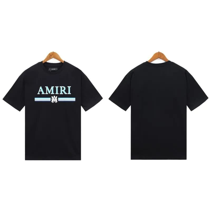 Amiri Logo T-Shirt Blue Script — 2217 black