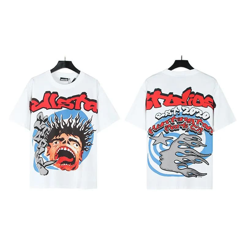 Palm Angels Graphic Tee Hellstar Records Print — 579白色