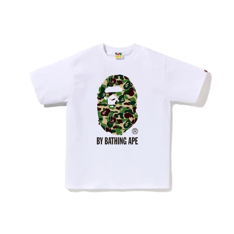 BAPE Ape Head Tee Camo Ape Logo — 730 white green