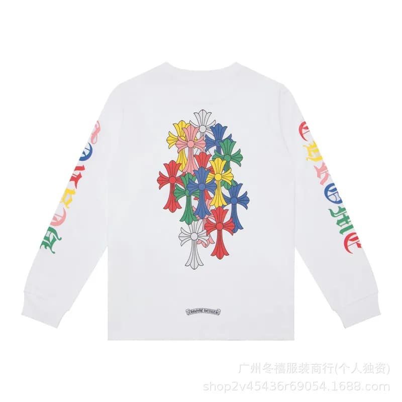Chrome Hearts Long Sleeve Tee Build Graphic — 8003白色