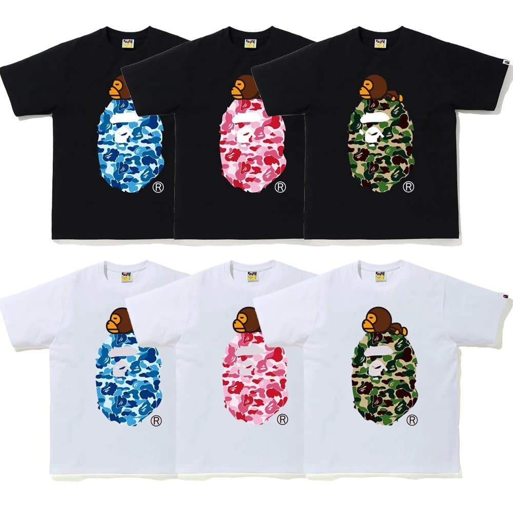 BAPE A Bathing Ape Tee Classic Logo Arch — 翠绿色 1015黑红